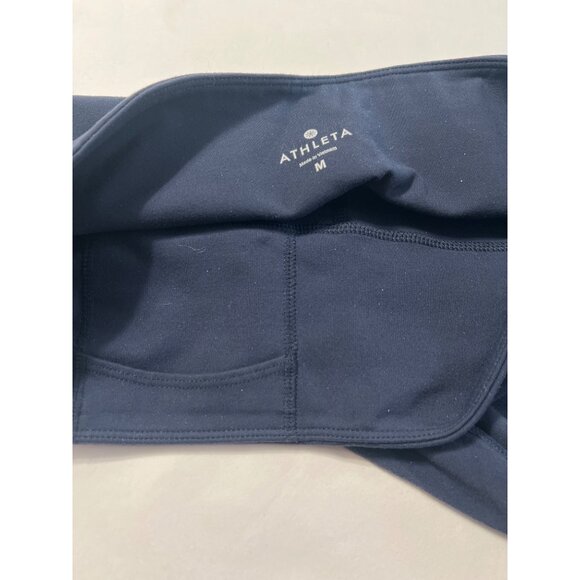 Athleta Womens Navy Blue Leggings Medium 27" Inseam High Rise Full Length - Picture 5 of 6